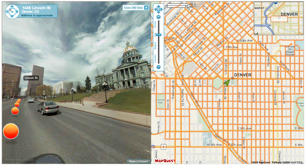 MapQuest 360 View – Distinct UX